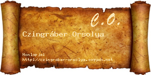 Czingráber Orsolya névjegykártya